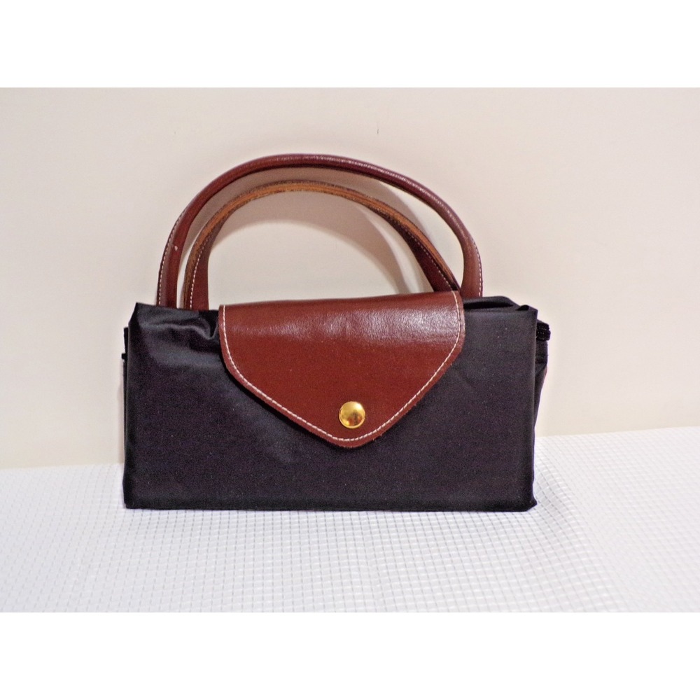 Big Little Bag by Limitted London Paris Foldable Tote Bag‎ Black & Brown Snap